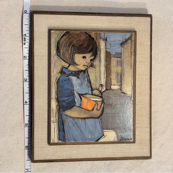 Vintage Jaklein Moerman girl with bowl art print - Picture 2 of 5